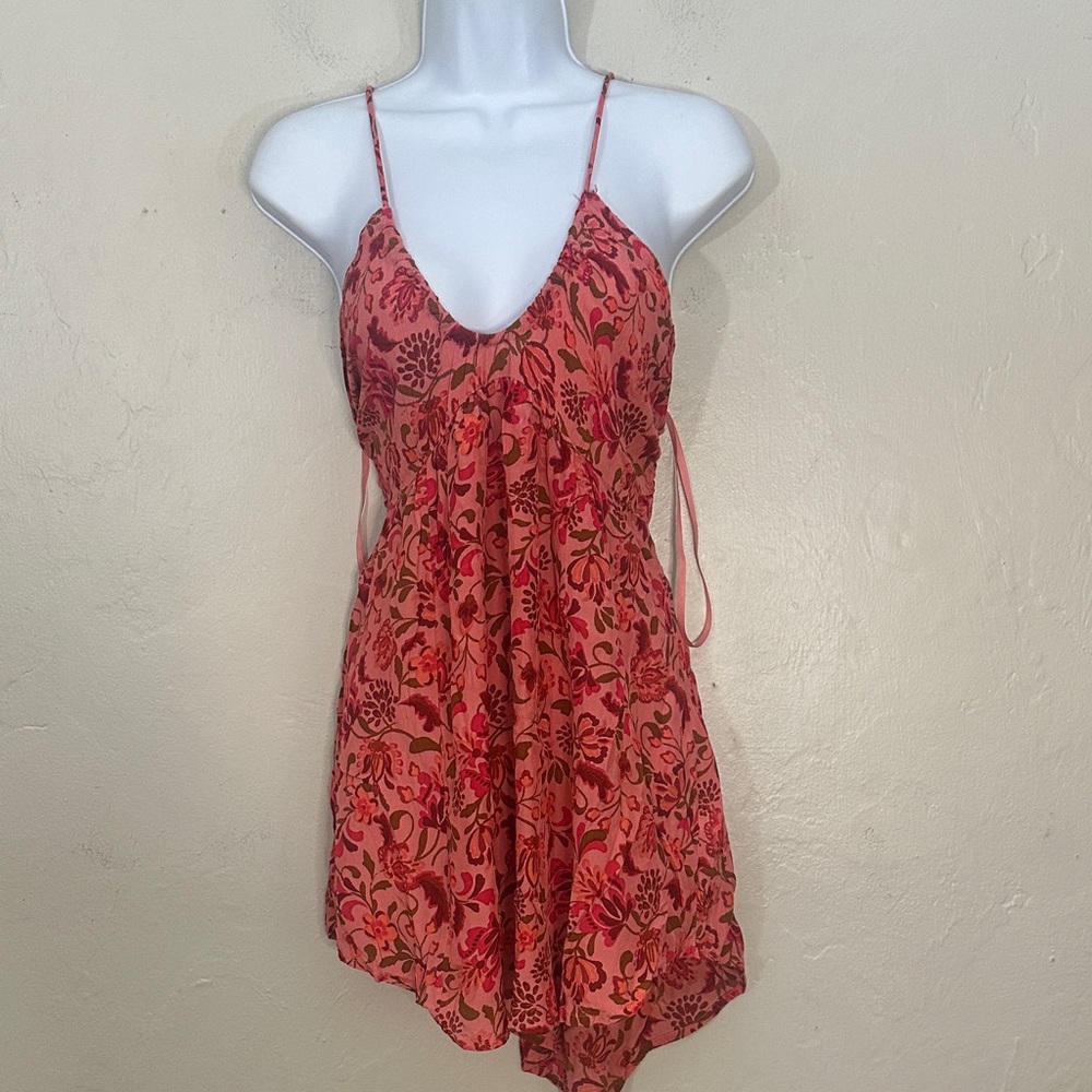 Free People Red Floral Mini Dress